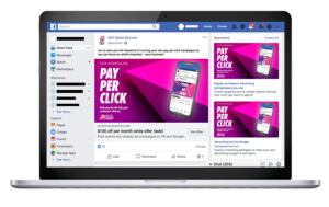 Facebook view of KDH pay per click ads